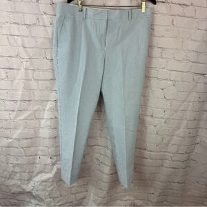 Talbots navy white pin strip cropped pants sz 14 straight leg trouser VN1184 NWT